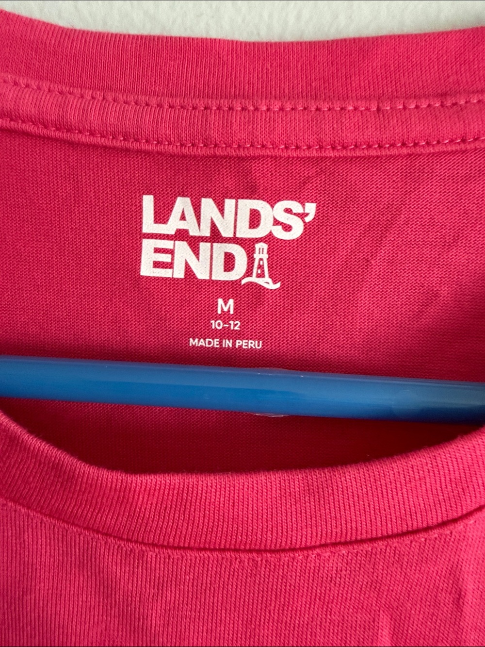 Lands' End Women's Tank Top - Hot Pink. Med(10-12). Cotton - Picture 3 of 4